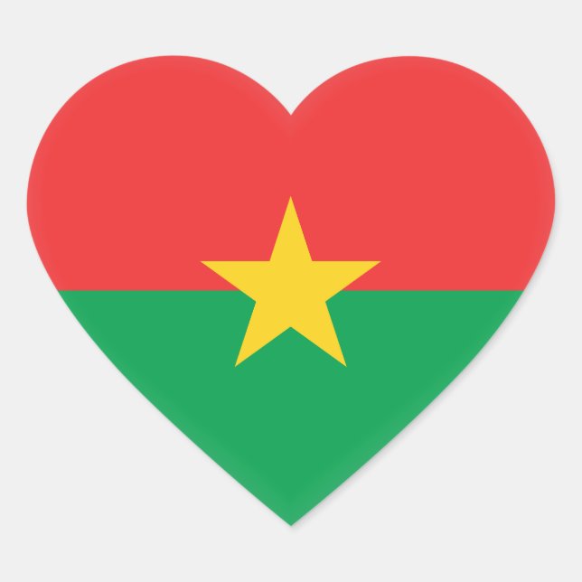 Burkina Faso Flag Heart Sticker (Front)