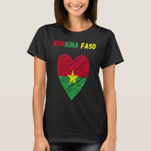 Burkina Faso Flag Holiday Burkina Faso Heart Burki T-Shirt
