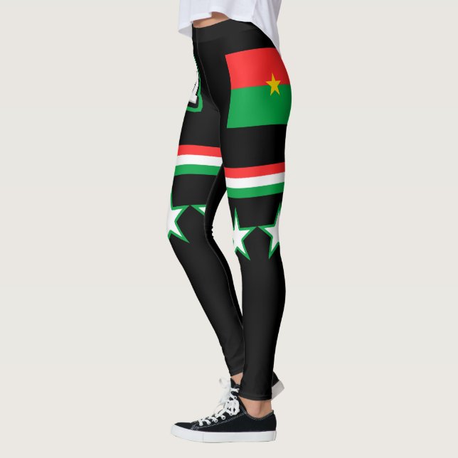 Burkina Faso Flag Leggings (Left)