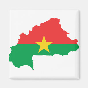 Burkina Faso Flag map BF Magnet