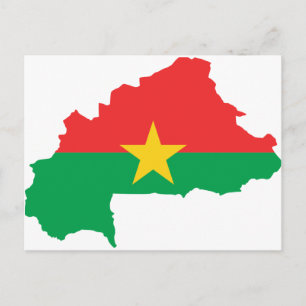 Burkina Faso Flag map BF Postcard