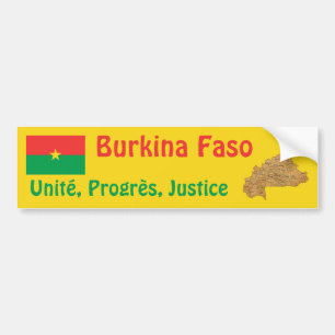 Burkina Faso Flag + Map Bumper Sticker