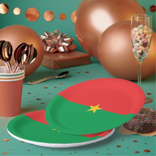 Burkina Faso flag Paper Plate (Multi)