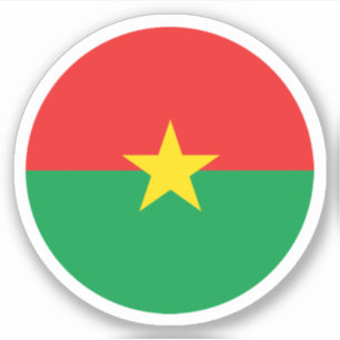 Burkina Faso Flag Round Sticker