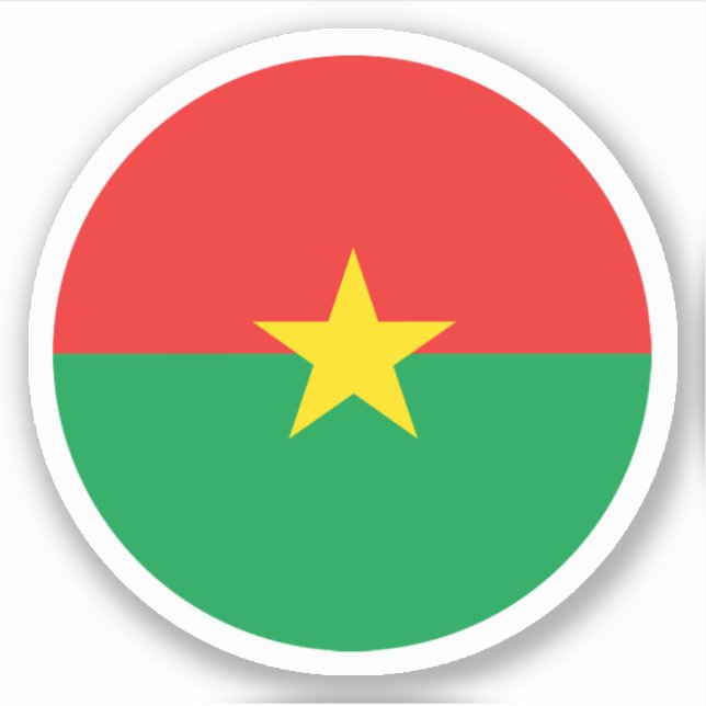 Burkina Faso Flag Round Sticker (Front)