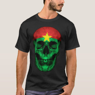 Burkina Faso Flag Skull Burkinabé Roots Proud Patr T-Shirt