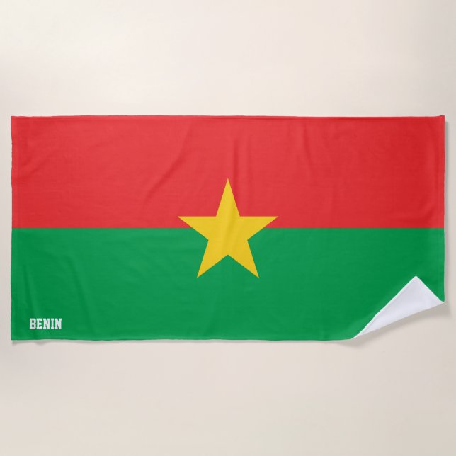 Burkina Faso Flag Splendid Patriotic Beach Towel (Front)