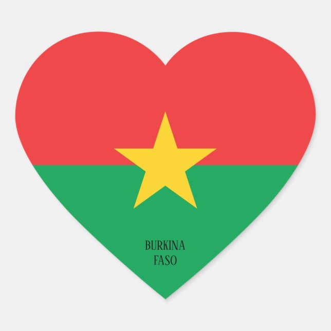 Burkina Faso Flag Splendid Patriotic Heart Sticker (Front)