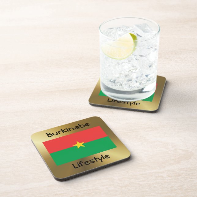 Burkina Faso Flag+Text Coaster (Right Side)