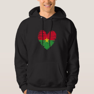 Burkina Faso Heart Burkinese Flag Burkinese Pride Hoodie