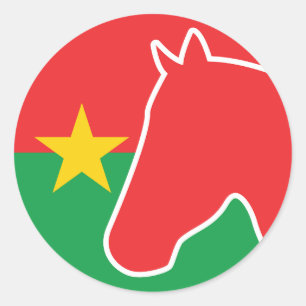 Burkina Faso Horse Burkinabe National Animal Flag Classic Round Sticker