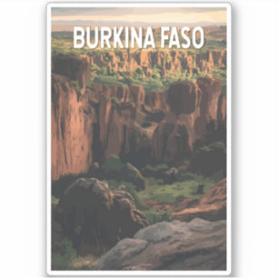 Burkina Faso Illustration Travel Art Vintage
