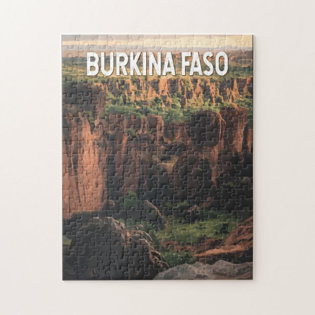 Burkina Faso Illustration Travel Art Vintage Jigsaw Puzzle (Vertical)