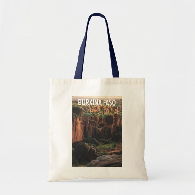 Burkina Faso Illustration Travel Art Vintage Tote Bag (Front)