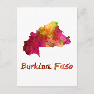 Burkina Faso in watercolor 2 Postcard