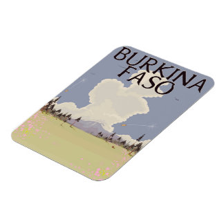 Burkina Faso landscape travel poster print Magnet