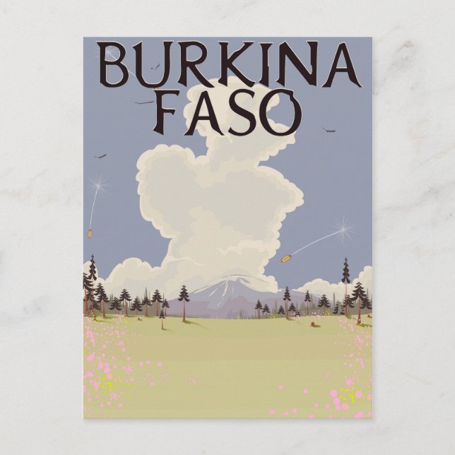 Burkina Faso landscape travel poster print Postcard (Front)