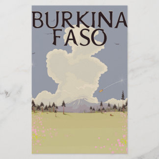 Burkina Faso landscape travel poster print Stationery