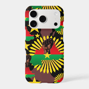 Burkina Faso Map, Flag and Revolution Fist