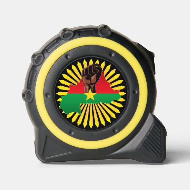 Burkina Faso Map, Flag and Revolution Fist 1 (Front)