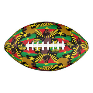 Burkina Faso Map, Flag and Revolution Fist American Football