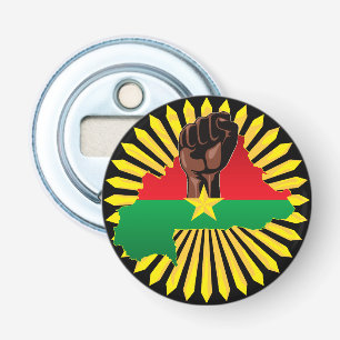 Burkina Faso Map, Flag and Revolution Fist Bottle Opener