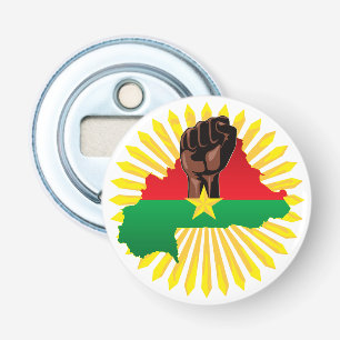 Burkina Faso Map, Flag and Revolution Fist Bottle Opener
