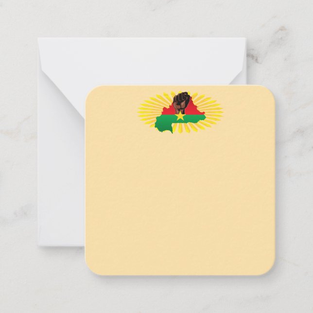Burkina Faso Map, Flag and Revolution Fist Card (Front)