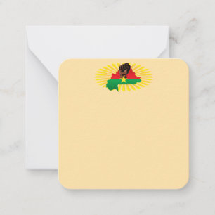 Burkina Faso Map, Flag and Revolution Fist Card