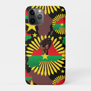 Burkina Faso Map, Flag and Revolution Fist iPhone 11 Pro Case