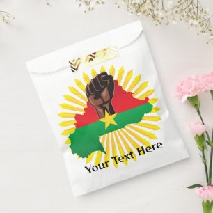 Burkina Faso Map, Flag and Revolution Fist Favour Bags