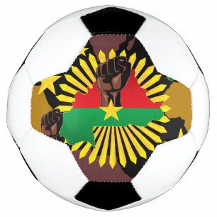 Burkina Faso Map, Flag and Revolution Fist Football