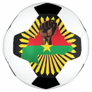 Burkina Faso Map, Flag and Revolution Fist Football
