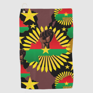 Burkina Faso Map, Flag and Revolution Fist Golf Towel
