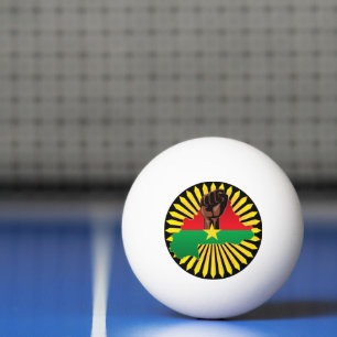 Burkina Faso Map, Flag and Revolution Fist Ping Pong Ball
