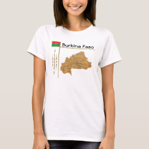 Burkina Faso Map + Flag + Title T-Shirt