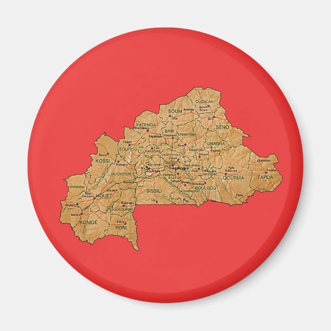 Burkina Faso Map Magnet (Front)