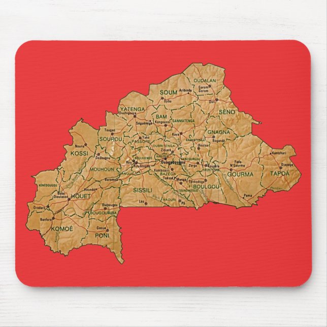 Burkina Faso Map Mousepad (Front)