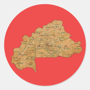 Burkina Faso Map Sticker