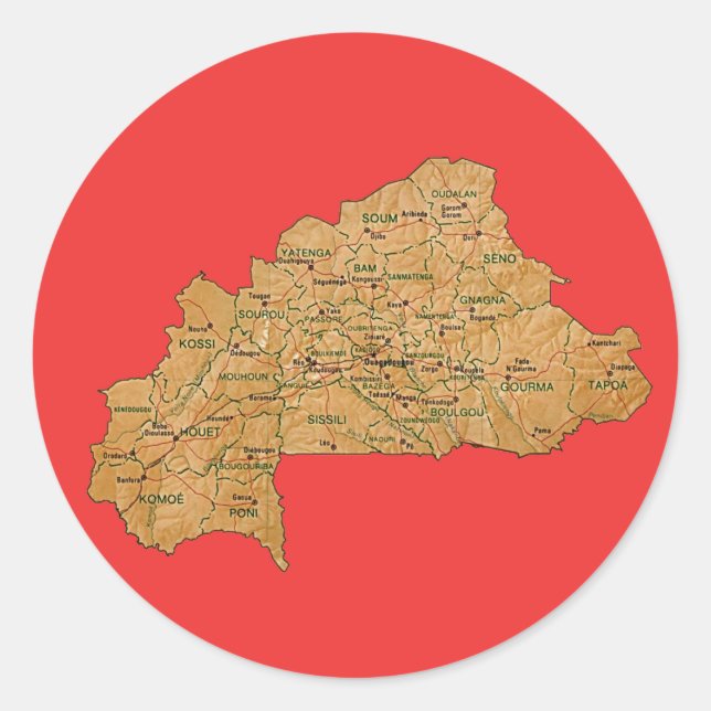 Burkina Faso Map Sticker (Front)