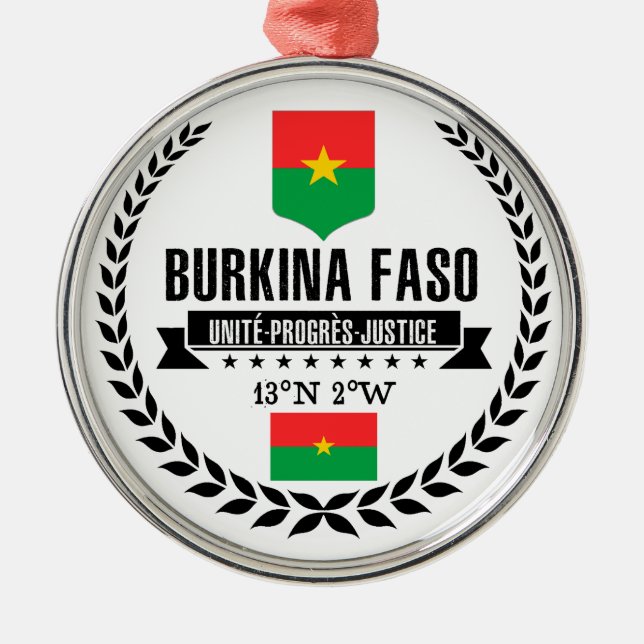 Burkina Faso Metal Tree Decoration (Front)