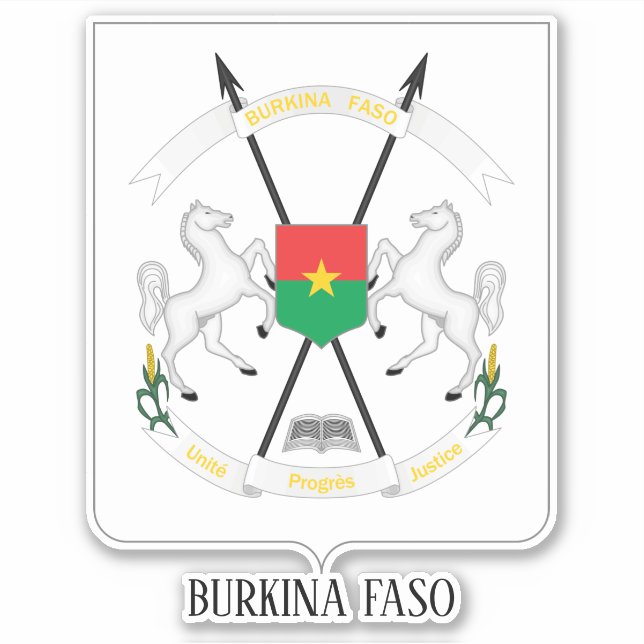Burkina Faso National Coat Of Arms Patriotic (Front)