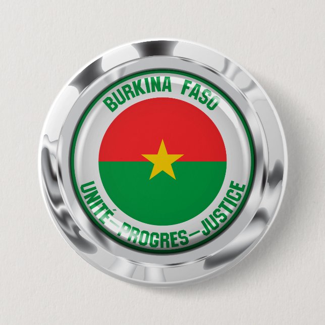 Burkina Faso Round Emblem 7.5 Cm Round Badge (Front)