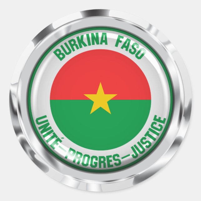 Burkina Faso Round Emblem Classic Round Sticker (Front)