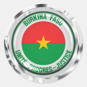 Burkina Faso Round Emblem Classic Round Sticker