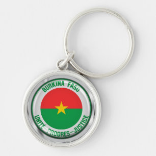 Burkina Faso Round Emblem Key Ring