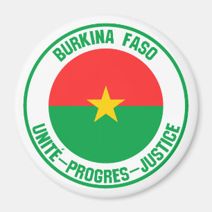 Burkina Faso Round Emblem Magnet