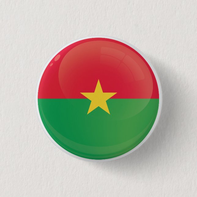 Burkina Faso  Round Icon Flag 3 Cm Round Badge (Front)