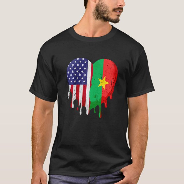Burkinabe American Patriot Grown Country Melting H T-Shirt (Front)