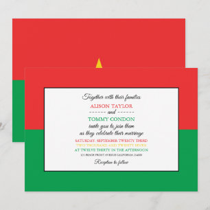Burkinabé Flag, Flag of Burkina Faso Wedding Invitation